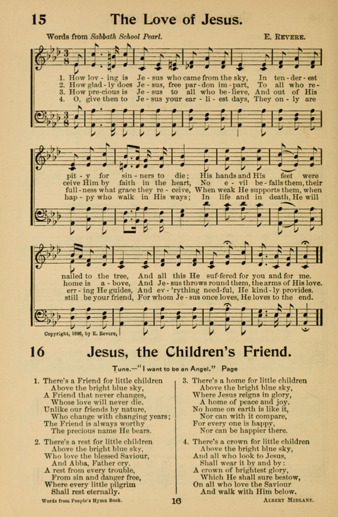 Hymnal for Primary Classes: a collection of hymns and tunes, recitations and exercises, being a manual for primary Sunday-schools (With Tunes)) page 16