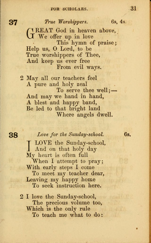 Hymns for Sunday Schools page 31
