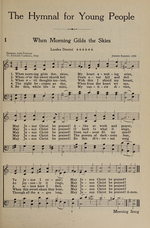 The Hymnal for Young People page 1