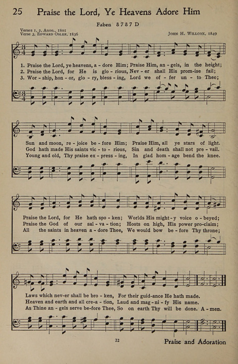The Hymnal for Young People page 22
