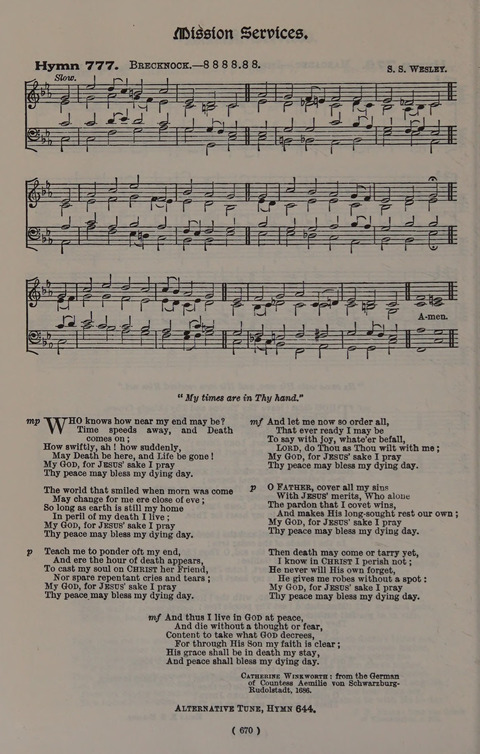 Hymns Ancient and Modern (Standard ed.) page 670