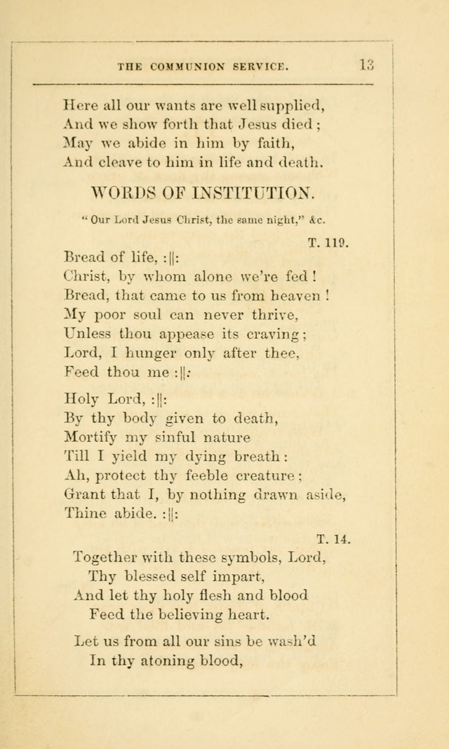 Hymns Arranged for the Communion Service of the Church of the United Brethren page 13