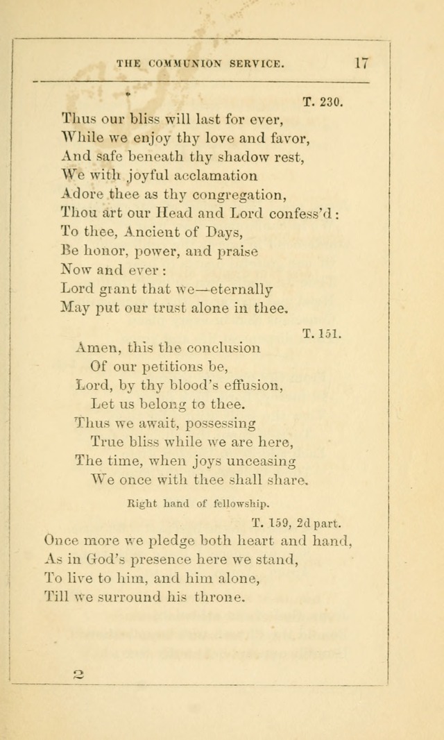 Hymns Arranged for the Communion Service of the Church of the United Brethren page 17