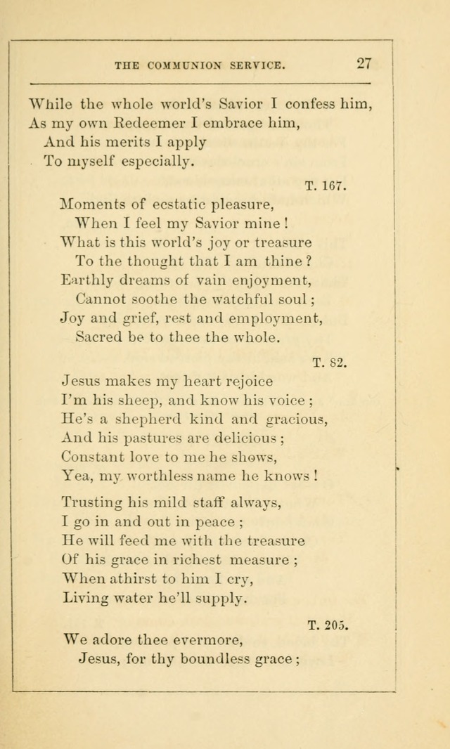 Hymns Arranged for the Communion Service of the Church of the United Brethren page 27