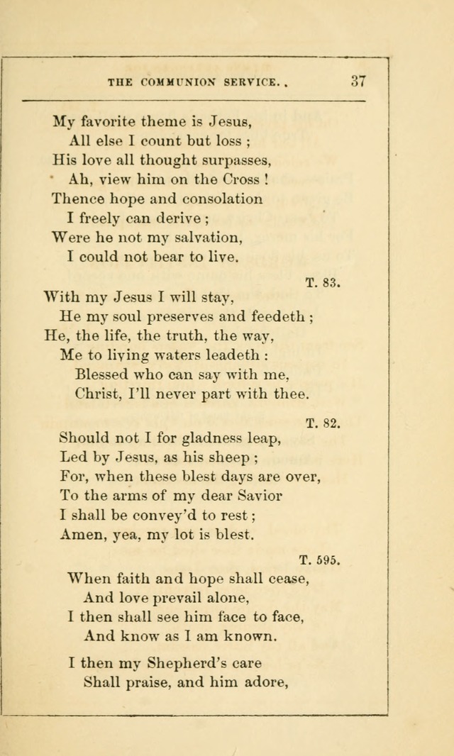 Hymns Arranged for the Communion Service of the Church of the United Brethren page 37