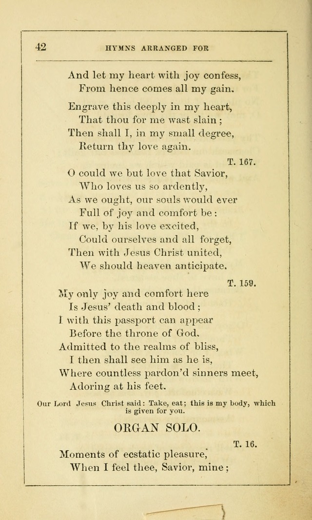 Hymns Arranged for the Communion Service of the Church of the United Brethren page 42