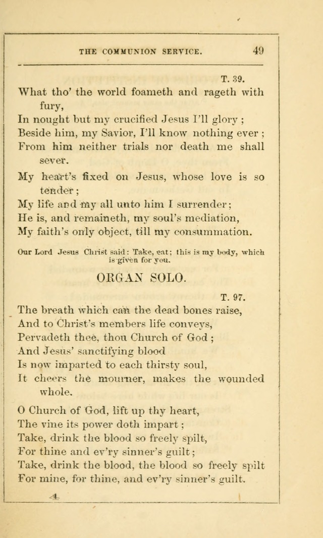 Hymns Arranged for the Communion Service of the Church of the United Brethren page 49