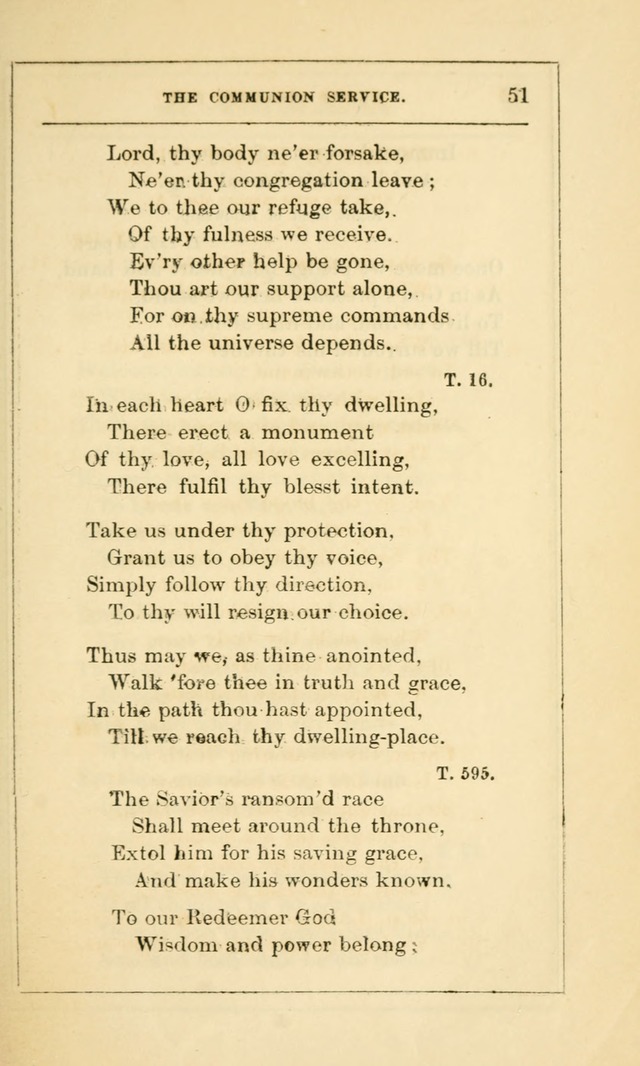 Hymns Arranged for the Communion Service of the Church of the United Brethren page 51