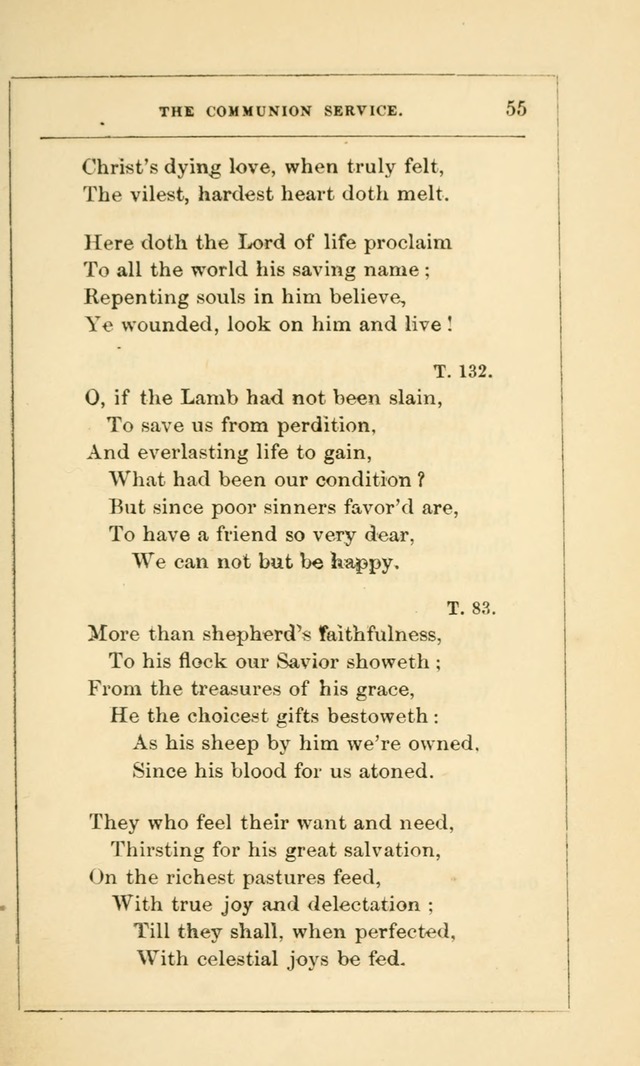 Hymns Arranged for the Communion Service of the Church of the United Brethren page 55