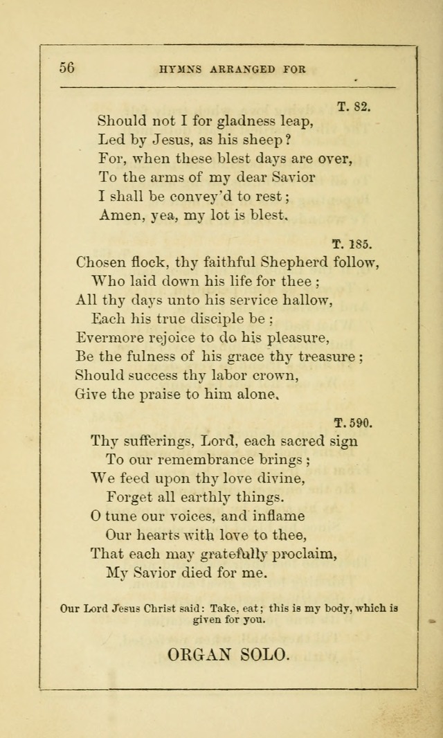 Hymns Arranged for the Communion Service of the Church of the United Brethren page 56