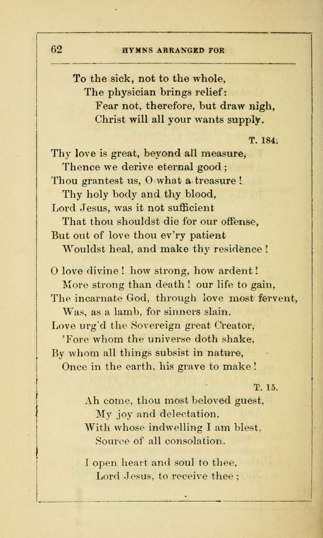 Hymns Arranged for the Communion Service of the Church of the United Brethren page 62