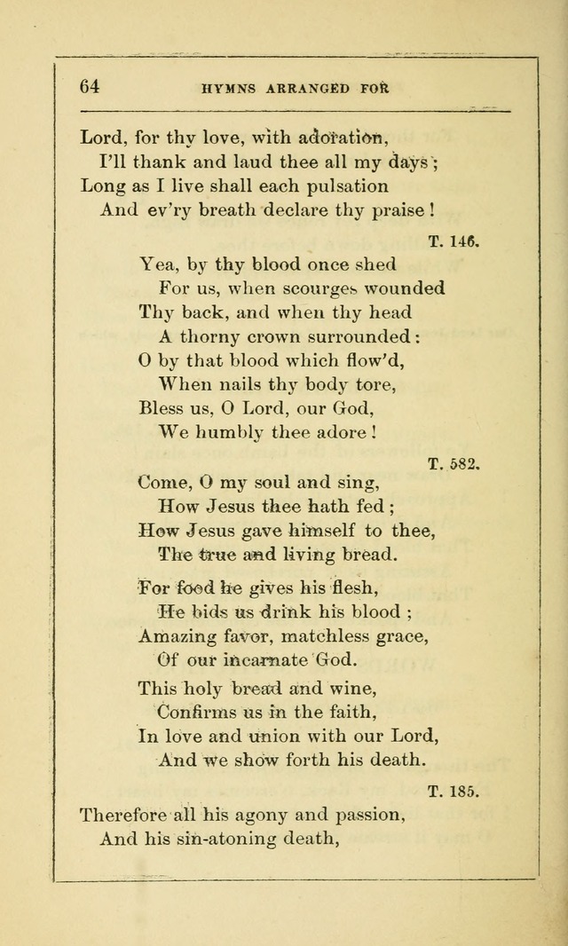 Hymns Arranged for the Communion Service of the Church of the United Brethren page 64