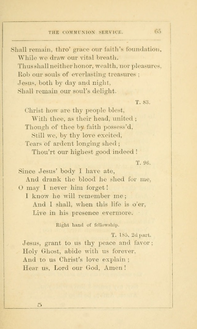 Hymns Arranged for the Communion Service of the Church of the United Brethren page 65