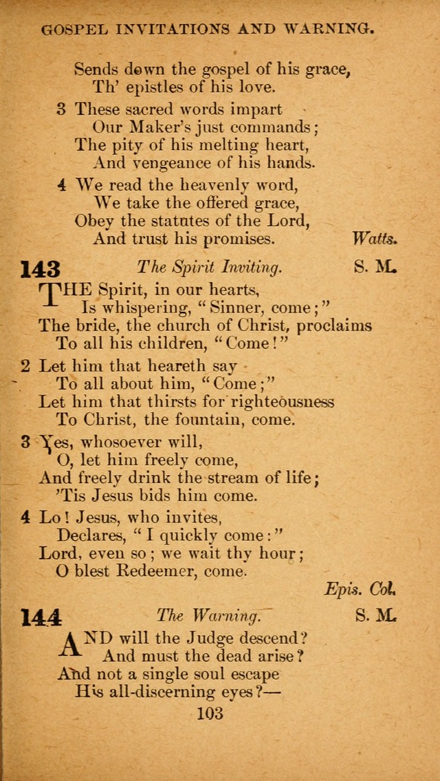 Hymnal: adapted to the doctrines and usages of the African Methodist Episcopal Church. Revised Edition page 107