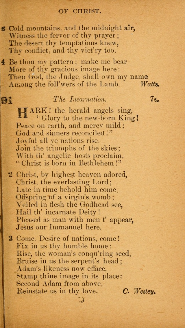 Hymnal: adapted to the doctrines and usages of the African Methodist Episcopal Church. Revised Edition page 73