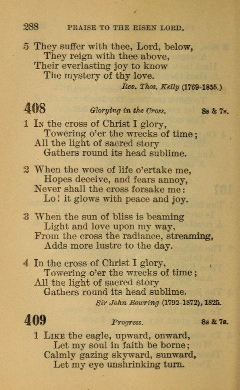 Hymns of the Ages: for Public and Social Worship, Approved and Recommended ... by the General Assembly of the Presbyterian Church in the U.S. (Second ed.) page 288