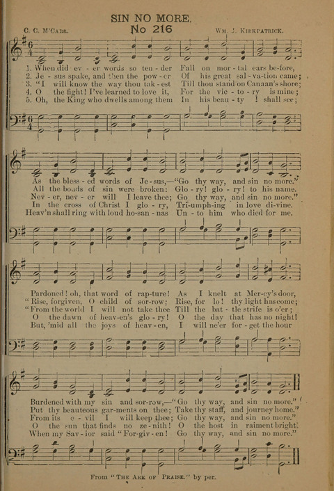Harvest Bells Nos. 1, 2 and 3: Is filled with new and beautiful songs, suitable for churches, Sunday-schools, revivals and all religious meetings page 207