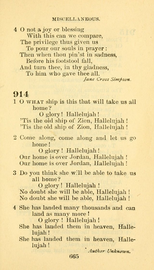 Hymn Book of the Methodist Episcopal Church, South page 672
