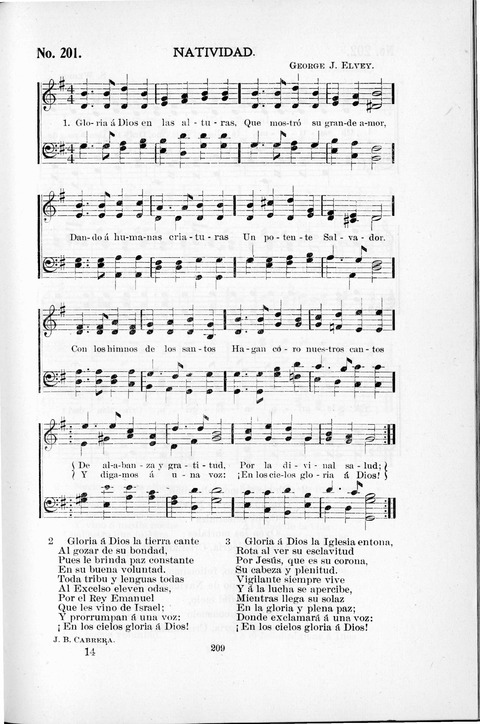 Himnario Cristiano para uso de las Iglesias Evangélicas page 209