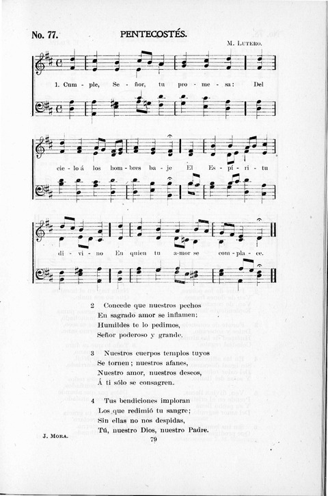 Himnario Cristiano para uso de las Iglesias Evangélicas page 79
