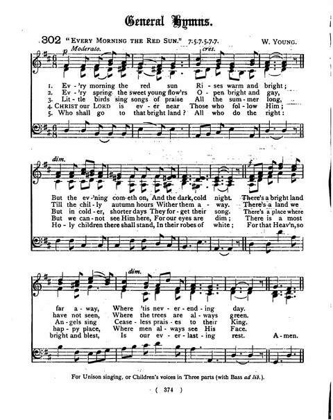 Hymns for the Children of the Church: with accompanying tunes page 374