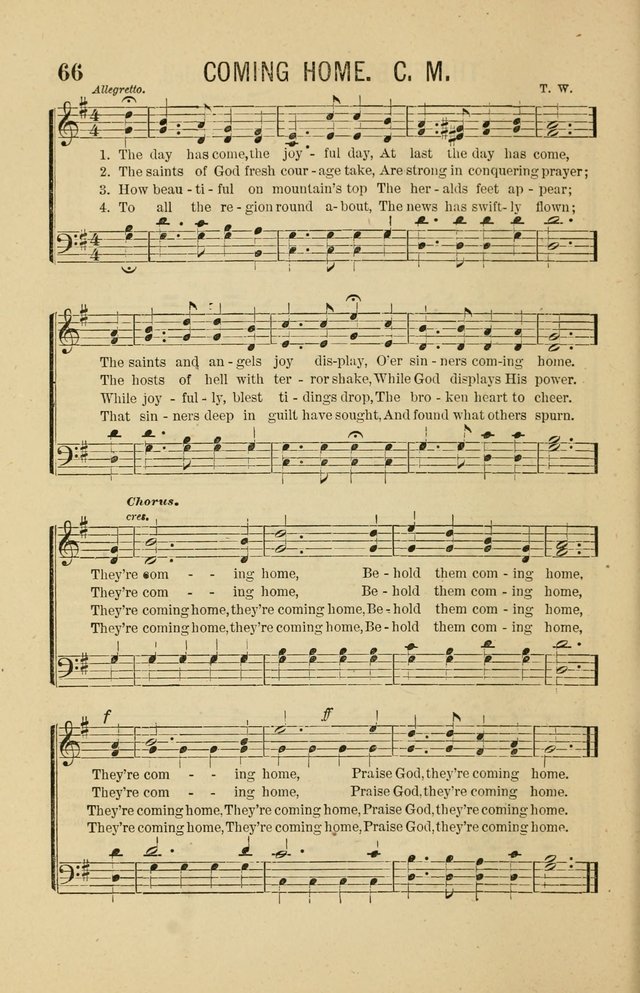 The Heavenly Choir: a collection of hymns and tunes for all occasions of worship, congregational, church, prayer, praise, choir, Sunday school, and social meeings page 66