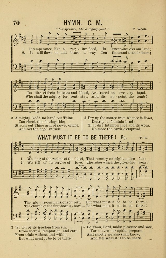 The Heavenly Choir: a collection of hymns and tunes for all occasions of worship, congregational, church, prayer, praise, choir, Sunday school, and social meeings page 70