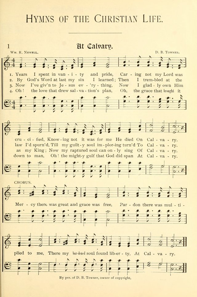 Hymns of the Christian Life. No. 3: for church worship, conventions, evangelistic services, prayer meetings, missionary meetings, revival services, rescue mission work and Sunday schools page 1