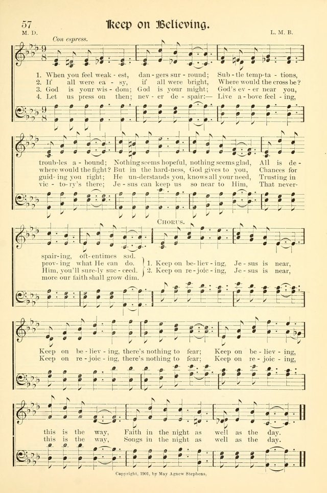 Hymns of the Christian Life. No. 3: for church worship, conventions, evangelistic services, prayer meetings, missionary meetings, revival services, rescue mission work and Sunday schools page 57