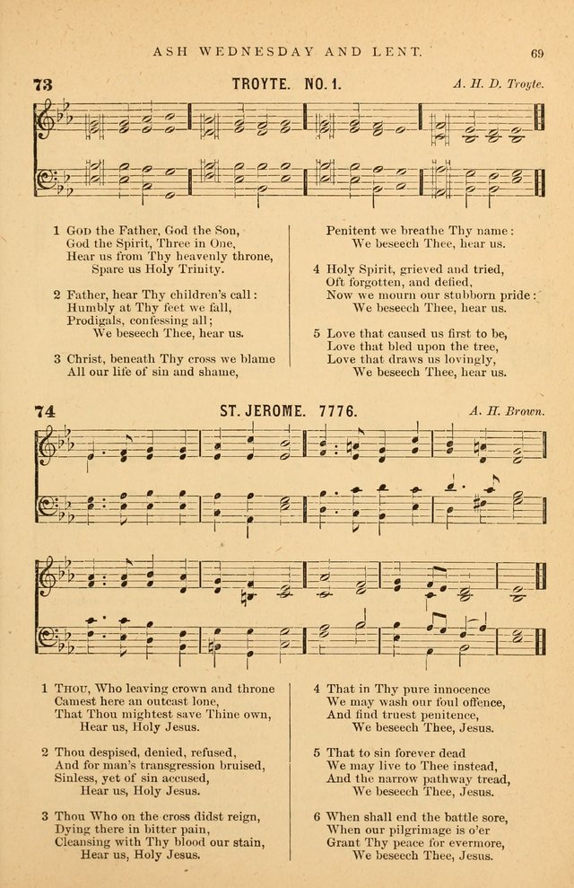 Hymnal Companion to the Prayer Book: suited to the special seasons of the Christian year, and other occasions of public worship, as well as for use in the Sunday-school...With accompanying tunes page 70