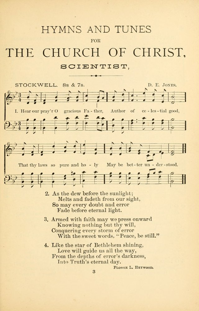 Hymnal for Christian Science Church and Sunday School Services page 3