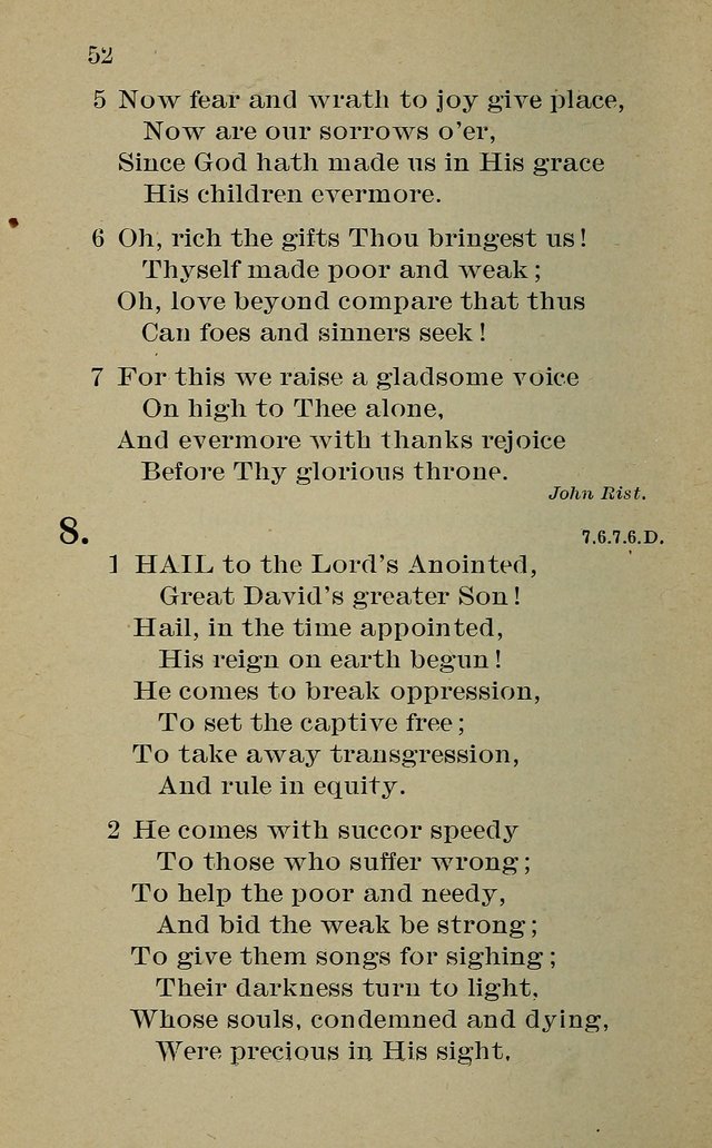 Hymnal: for churches and Sunday-schools of the Augustana Synod page 52