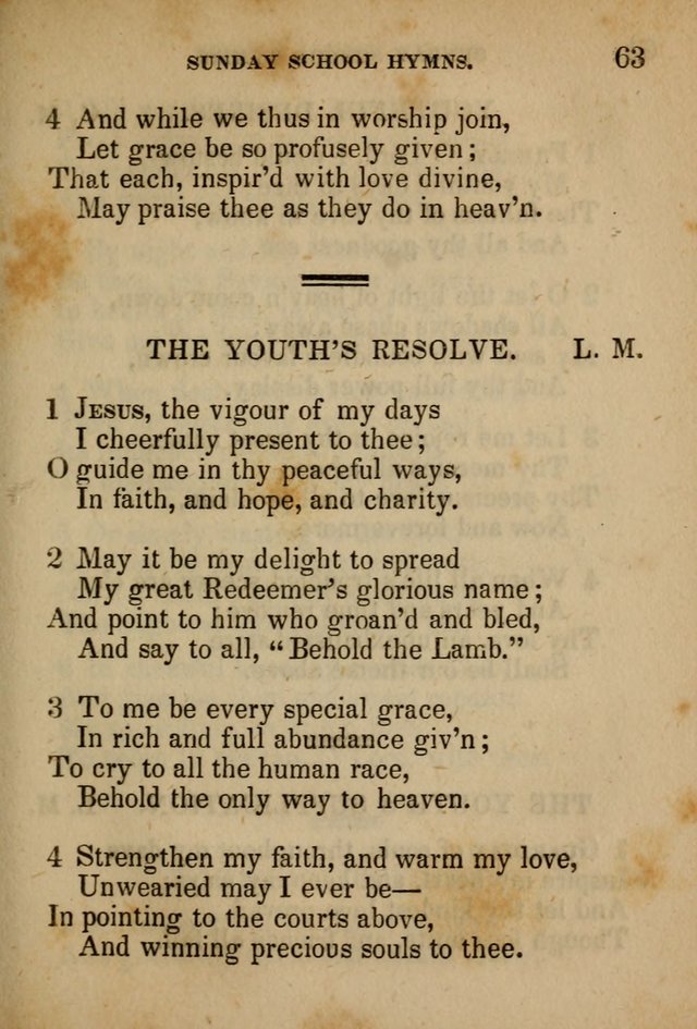 Hymns Composed for the Use of Sunday Schools, and Youthful Christians page 63