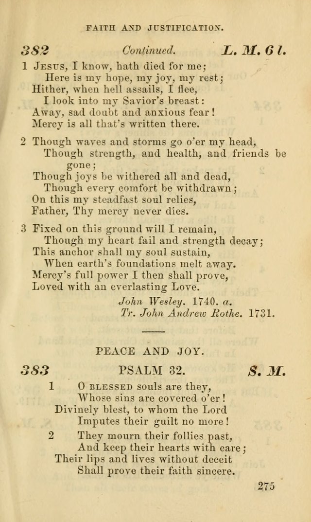 Hymns for the use of the Evangelical Lutheran Church, by the Authority of the Ministerium of Pennsylvania page 275