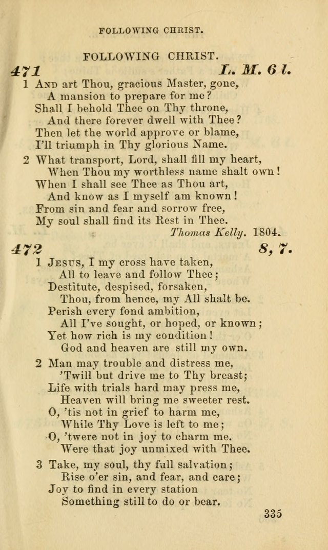 Hymns for the use of the Evangelical Lutheran Church, by the Authority of the Ministerium of Pennsylvania page 335