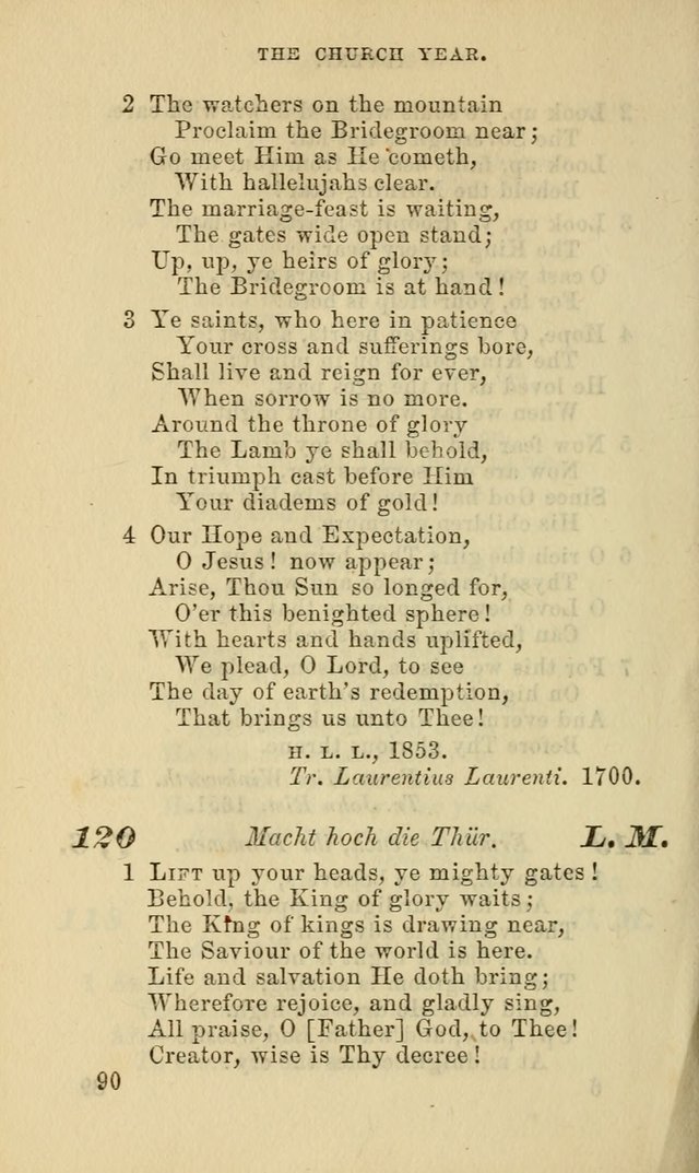 Hymns for the use of the Evangelical Lutheran Church, by the Authority of the Ministerium of Pennsylvania page 90