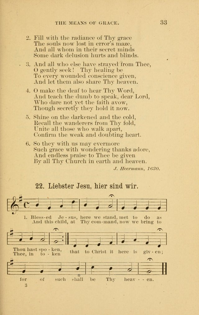 Hymns of the Evangelical Lutheran Church: for the use of English Lutheran Missions page 33