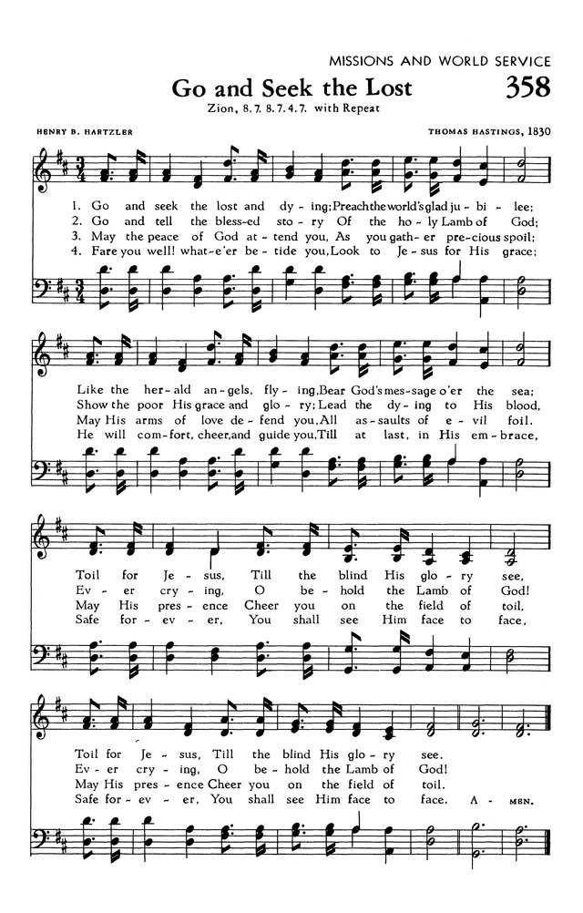 The Hymnal of The Evangelical United Brethren Church page 329