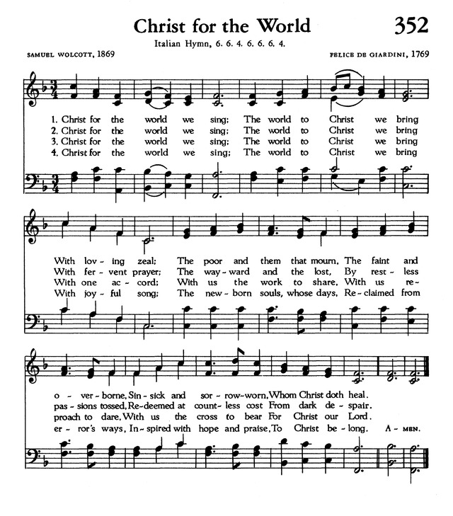 The Hymnal of The Evangelical United Brethren Church page Z352