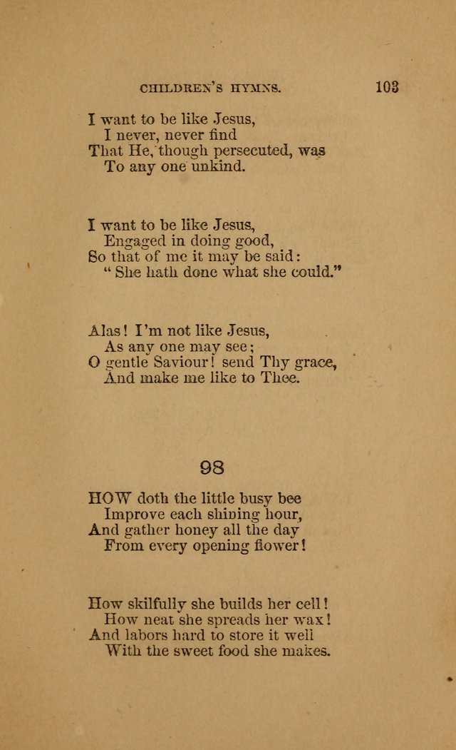 Hymns for First-Day Schools (Rev. and Enl.) page 103