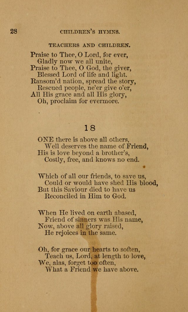 Hymns for First-Day Schools (Rev. and Enl.) page 28