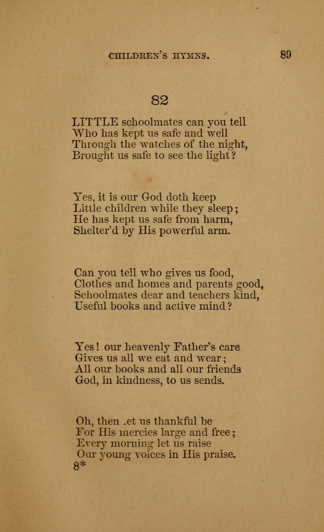 Hymns for First-Day Schools (Rev. and Enl.) page 89