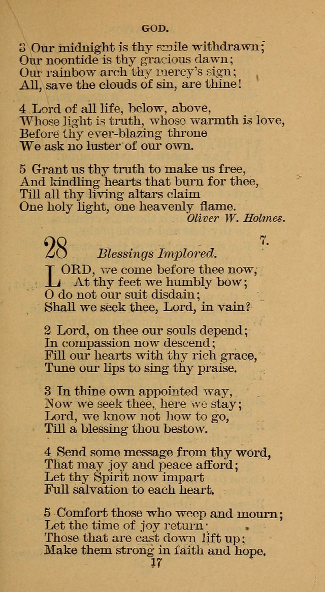 The Hymn Book of the Free Methodist Church page 17