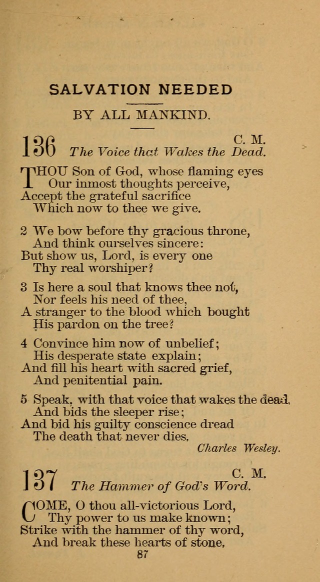 The Hymn Book of the Free Methodist Church page 89