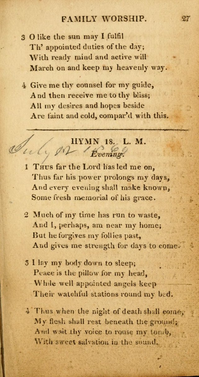 Hymns for Family Worship, with Prayers for Every Day in the Week (2nd ed.) page 27