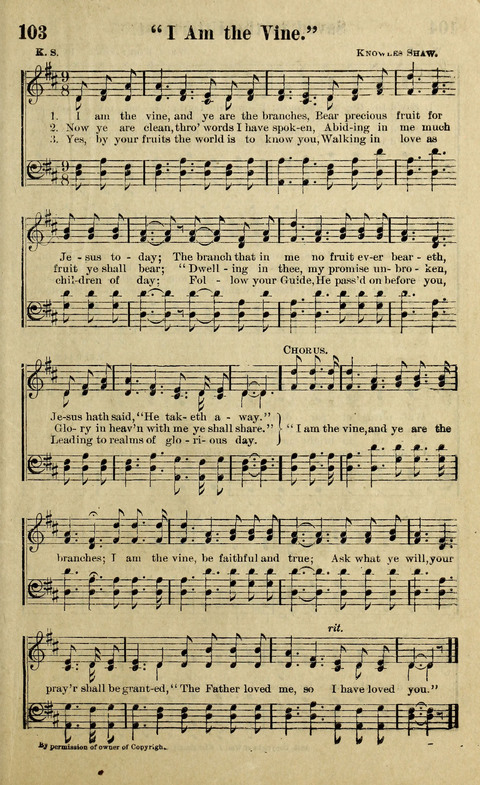 Hosannas to the King: A collection of Gospel Hymns suited to Church, Sunday School and Evangelistic Services page 105