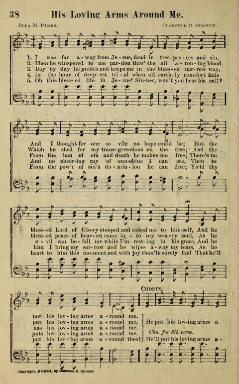 Hosannas to the King: A collection of Gospel Hymns suited to Church, Sunday School and Evangelistic Services page 38