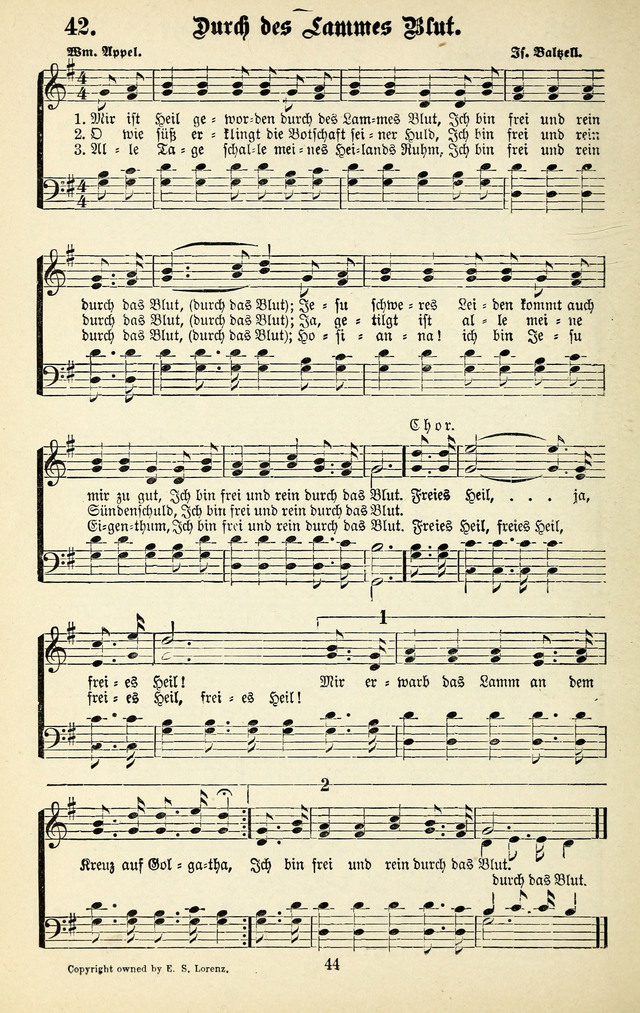 Heils-Lieder, eine Sammlung Geistlicher Lieder für Sonntagsschulen, Jugendvereine page 42
