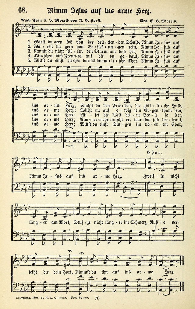 Heils-Lieder, eine Sammlung Geistlicher Lieder für Sonntagsschulen, Jugendvereine page 68