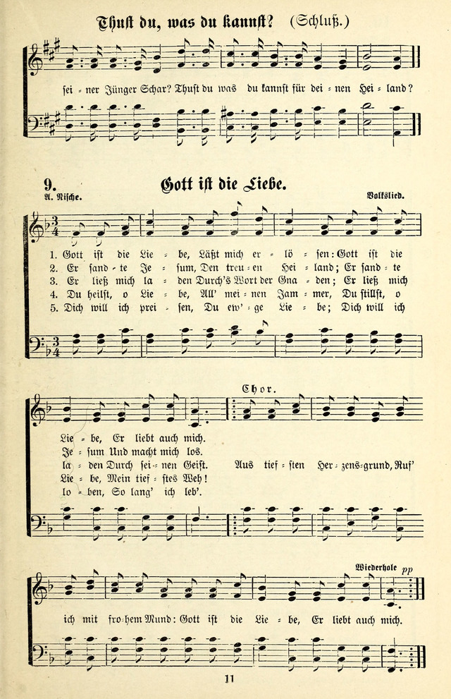 Heils-Lieder, eine Sammlung Geistlicher Lieder für Sonntagsschulen, Jugendvereine page 9